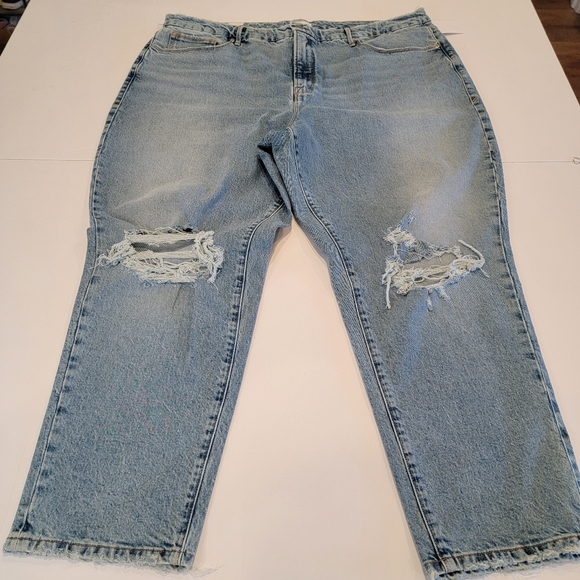 Good American The Weekender High-rise Straight Jean blue Indigo342 Size 22 NEW! - Picture 4 of 14